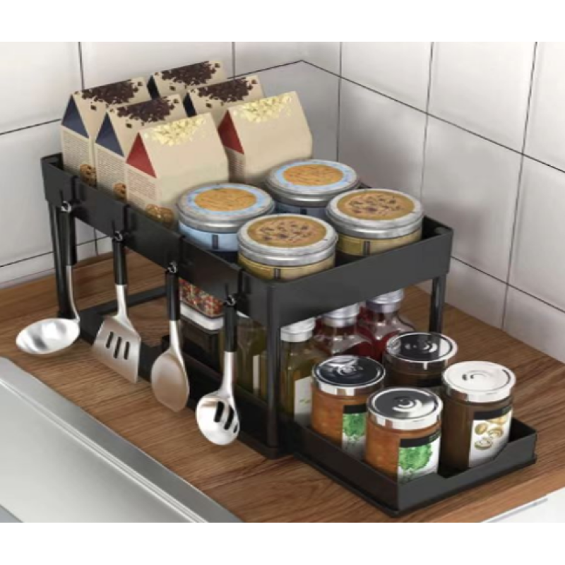 Стелаж для зберігання кухні Kitchen Storage Rack (чорний) / W516