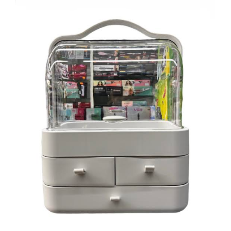 Настільний органайзер для косметики Білий Beauty Box (6.5*18.2*34.7cm / 3 ящики) / ART-5056