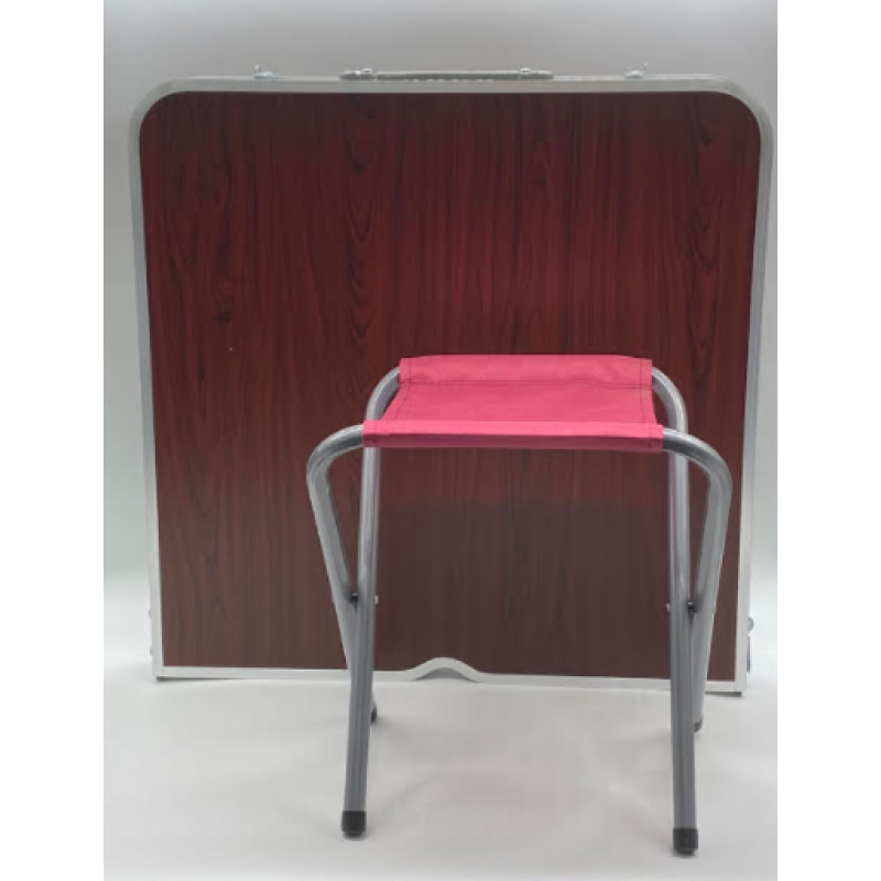 Стіл для пікніка з 4 стільцями Folding Table (60х120 см) бордо