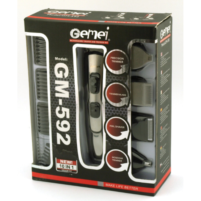 Професійна машинка для стрижки Gemei GM592 10в1