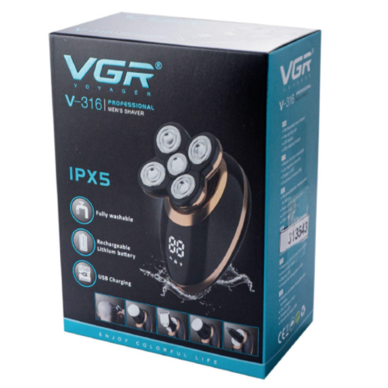 Чоловіча електробритва VGR V316 (5в1/ IPX5/4D)