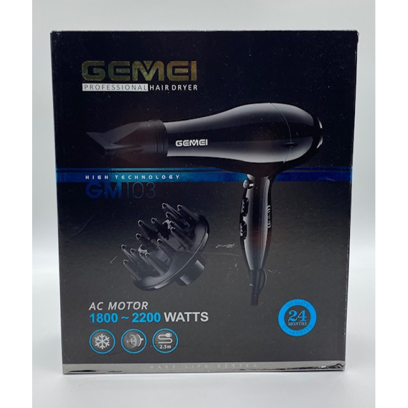 Фен GEMEI GM103 (2200W AC Motor) (24шт)