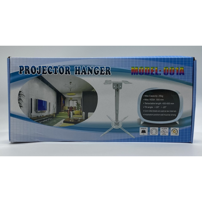 Кронштейн для ПРОЕКТОРА / Projector Hanger (Чорний колір Метал — Стіна) 001A