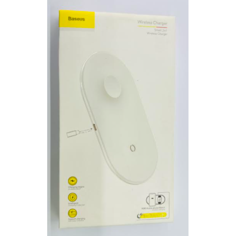Бездротовий зарядний пристрій BASEUS Wireless Charging Smart White (WX2IN1P20-02)