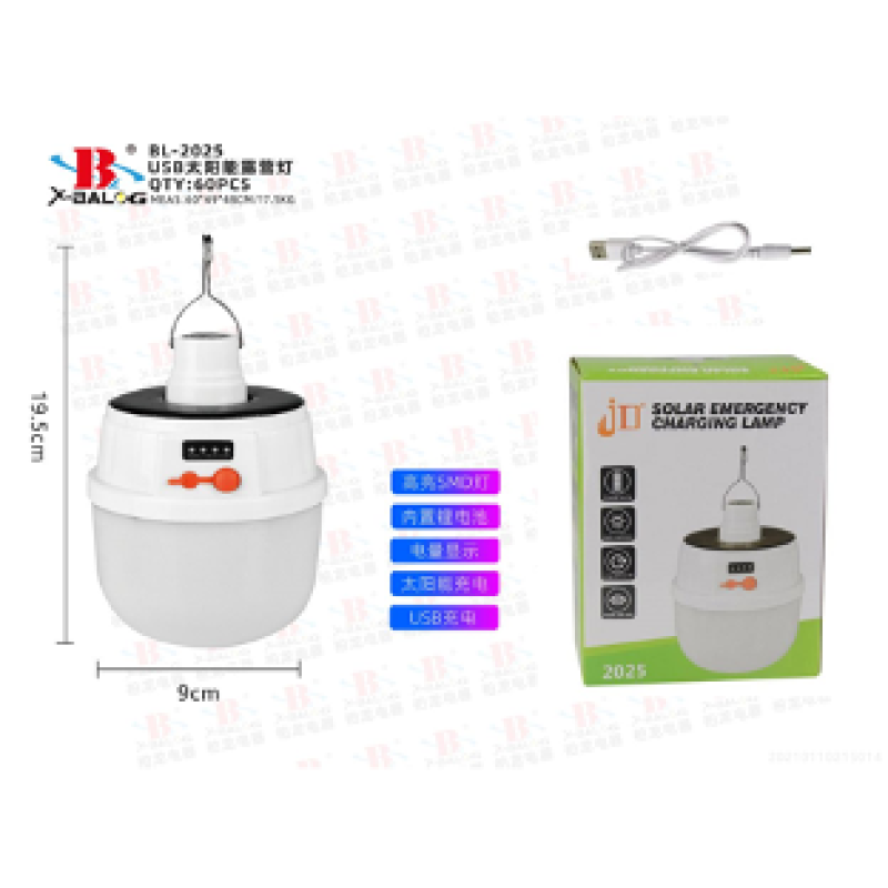 Лампа для кемпінгу X-BAIL BL-2025 SOLAR/Emergency Charging Camping Bulb (60 шт.)