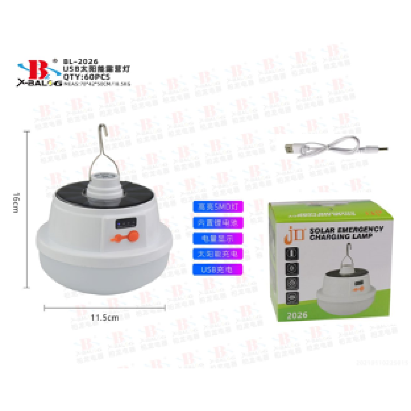 Лампа для кемпінгу X-BAIL BL-2026 SOLAR/Emergency Charging Camping Bulb