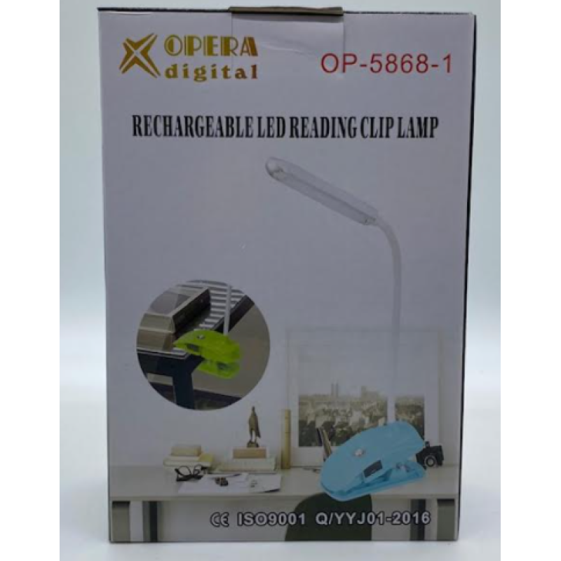 Настільна лампа акумуляторна Yajia YJ5868-1 11 SMD на прищіпці
