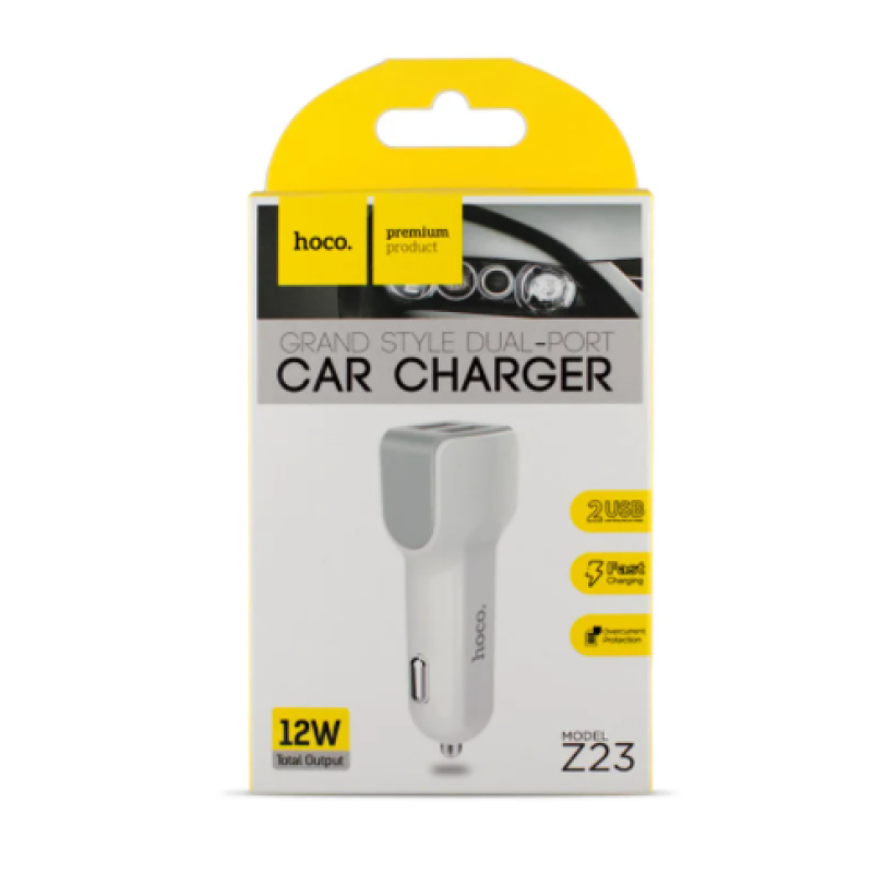 Зарядка Адаптер HOCO Z23 GRAND 12V ((2USB/12W)) (25/250шт)