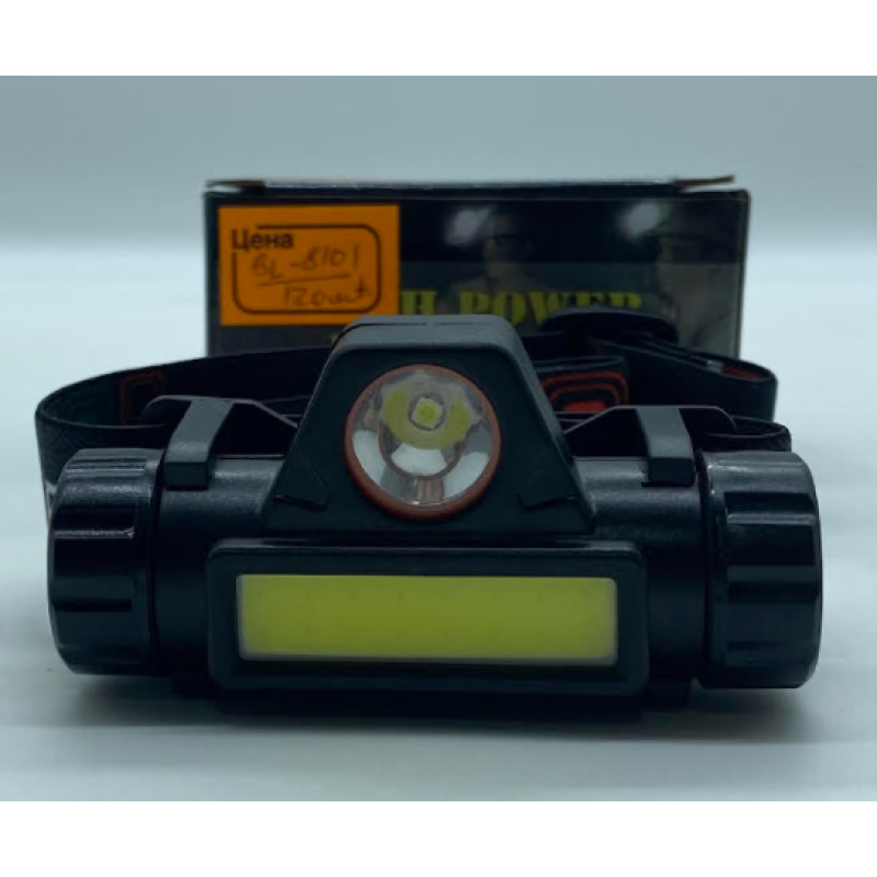 Налобний ліхтарик X-BAIL BL-8101 ((HEAD TORCH)) COB+XPE, з магнітом і USB (240 шт.)